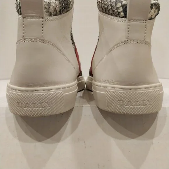 BALLY men's size 10 D white leather sneakers. - Picture 7 of 9